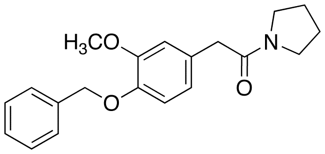 2-[4-(Benzyloxy)phenyl-3-methoxy-]-1-(1-pyrrolidinyl)-ethanone - Chemical structure and product image
