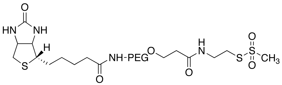 Biotinyl Poly(ethylene glycol)-3400-carboxyaminoethyl Methanethiosulfonate - Chemical structure and product image