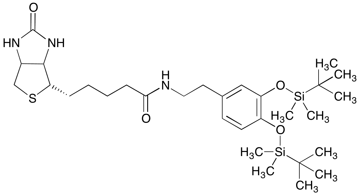N-Biotinyl O,Oâ€™-[(1,1-Dimethylethyl)dimethylsilyl]-dopamine - Chemical structure and product image