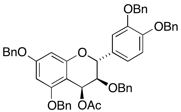 (2R,3R,4S)-2-[3,4-Bis(phenylmethoxy)phenyl]-3,4-dihydro-3,5,7-tris(phenylmethoxy)-2H-1-benzopyran-4-ol 4-Acetate - Chemical structure and product image