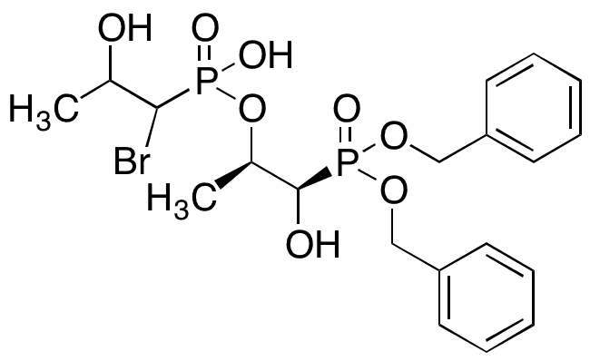 (1R,2R)-1-(Bis(benzyloxy)phosphoryl)-1-hydroxypropan-2-yl Hydrogen (1-Bromo-2-hydroxypropyl)phosphonate - Chemical structure and product image