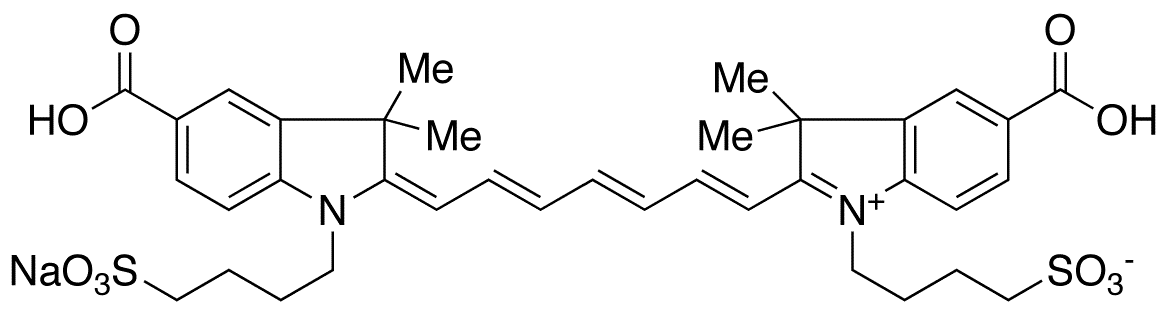 1,1-Bis-(4-sulfobutyl)-indotricarbocyanine-5,5-dicarboxylic Acid Monosodium Salt; - Chemical structure and product image
