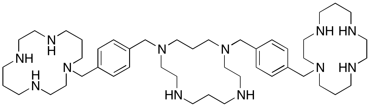 1,11-Bis(4-((1,4,8,11-tetraazacyclotetradecan-1-yl)methyl)benzyl)-1,4,8,11-tetraazacyclotetradecane - Chemical structure and product image