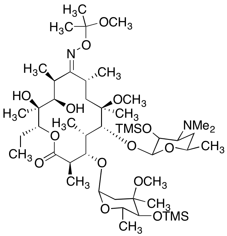 2,4-O-Bis(trimethylsilyl)-6-O-methylerythromycin A 9-[O-(1- methoxy-1-methylethyl) Oxime - Chemical structure and product image