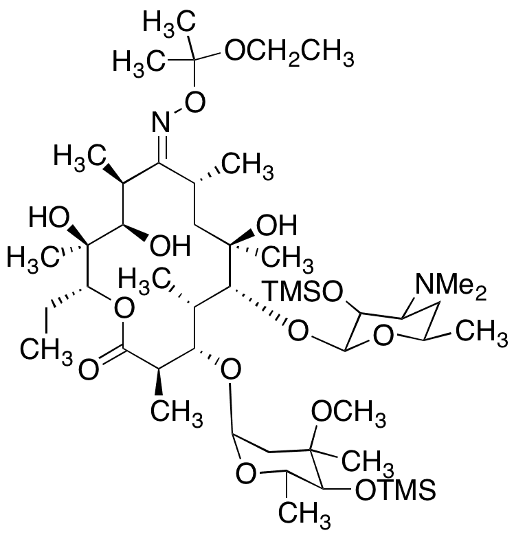 2,4-O-Bis(trimethylsilyl)erythromycin A 9-O-(1-Ethoxy-1-methylethyl)oxime - Chemical structure and product image