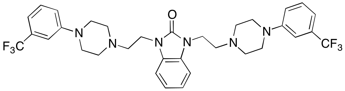1,3-Bis(2-(4-(3-(trifluoromethyl)phenyl)piperazin-1-yl)ethyl)-1H-benzo[d]imidazol-2(3H)-one - Chemical structure and product image