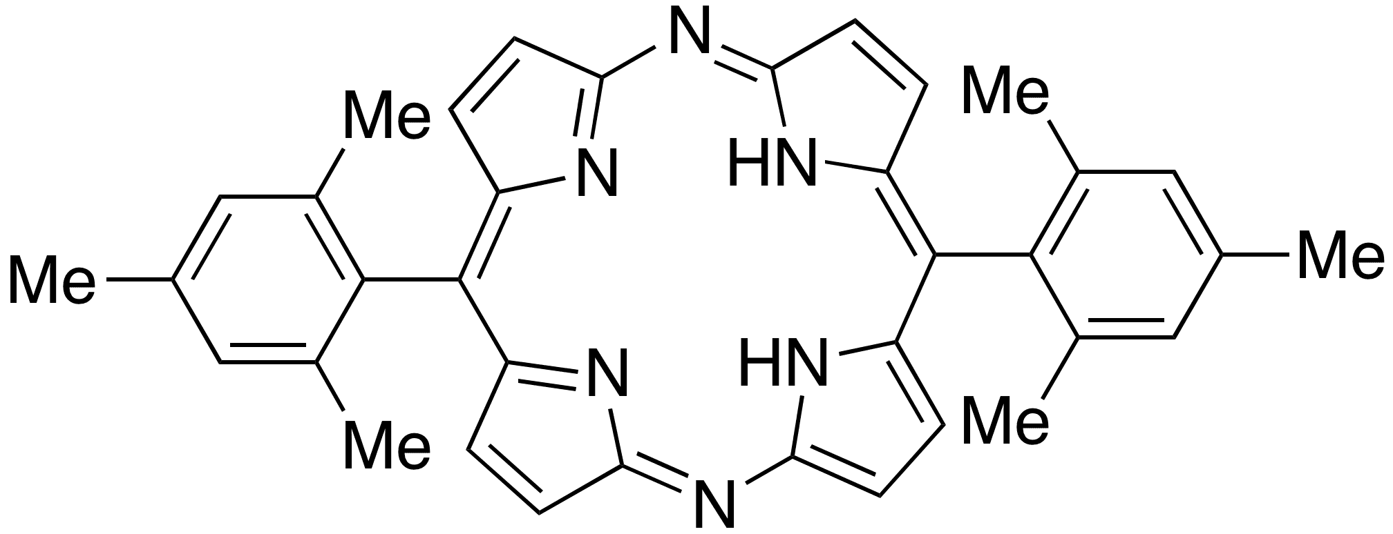 10,20-Bis(2,4,6-trimethylphenyl)-21H,23H-5,15-diazaporphine - Chemical structure and product image