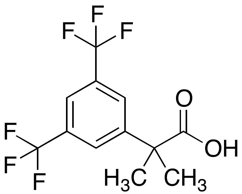 2-â€‹(3,â€‹5-â€‹Bis(trifluoromethyl)â€‹phenyl)â€‹-â€‹2-â€‹methylpropanoic Acid - Chemical structure and product image