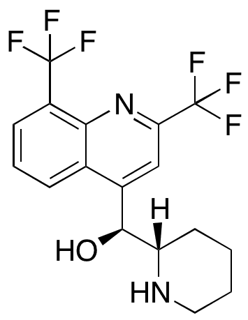 (R)â€‹-â€‹[2,â€‹8-â€‹Bis(trifluoromethyl)â€‹-â€‹4-â€‹quinolinyl]â€‹[(2R)â€‹-â€‹2-â€‹piperidinyl]â€‹methanol Hydrochloride - Chemical structure and product image