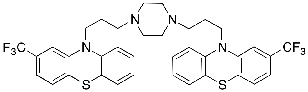 1,4-Bis(3-(2-(trifluoromethyl)-10H-phenothiazin-10-yl)propyl)piperazine - Chemical structure and product image