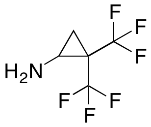 2,2-Bis(trifluoromethyl)cyclopropan-1-amine - Chemical structure and product image