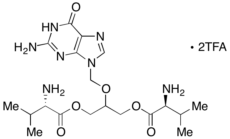 Bis(L-Valine) Ester Ganciclovir TFA Salt - Chemical structure and product image