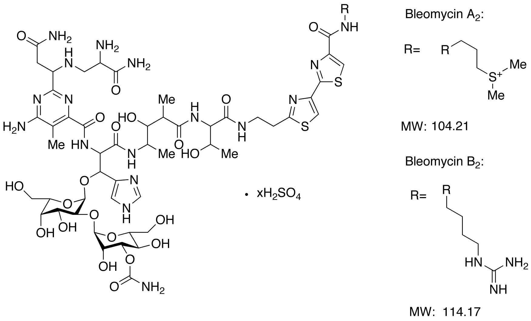 Bleomycin Sulfate (A mixture of bleomycin sulfate salts) >90% - Chemical structure and product image