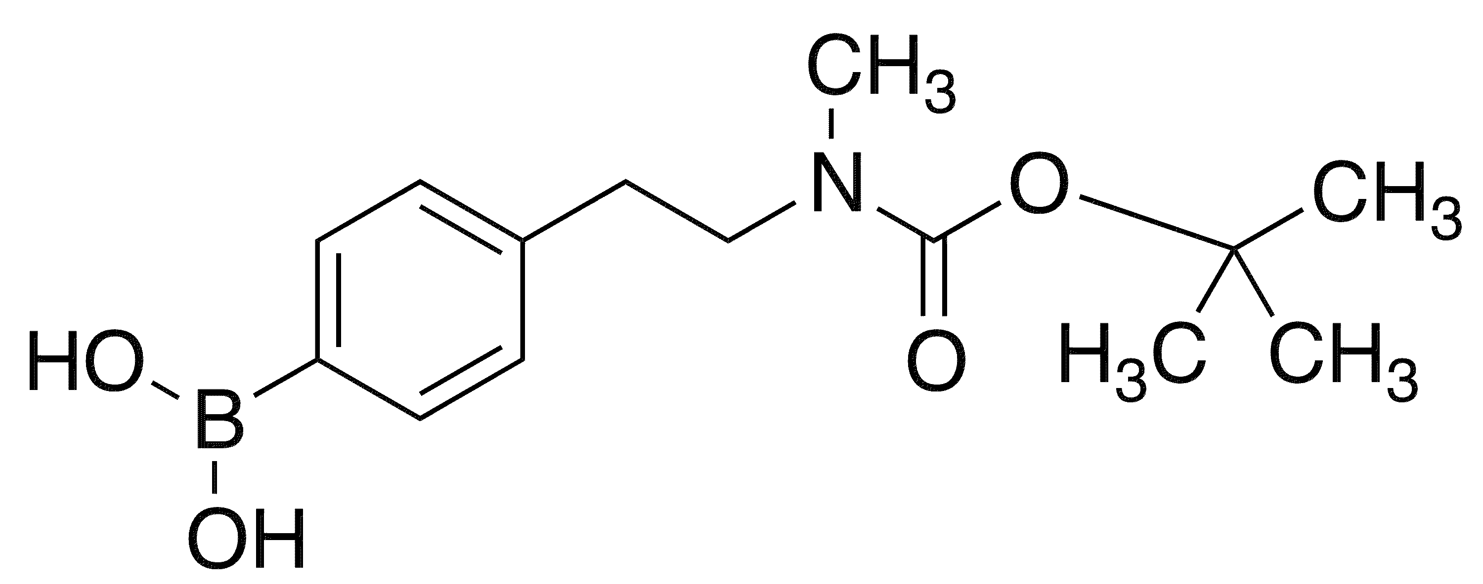 4-[2-(N-BOC-N-Methyl)aminoethyl]phenylboronic acid - Chemical structure and product image