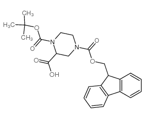 N1-Boc-N4-Fmoc-piperazine-2-carboxylic Acid - Chemical structure and product image