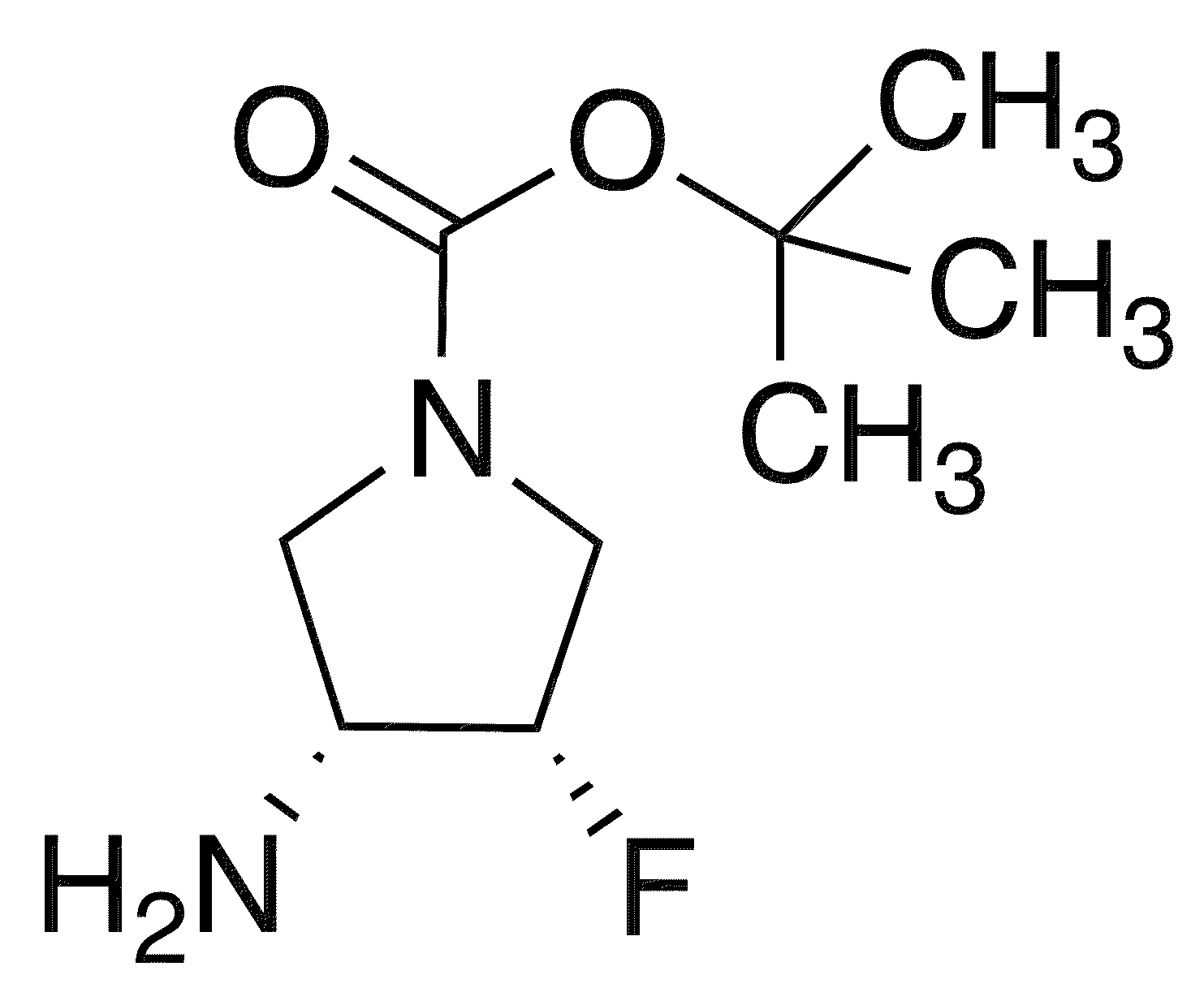 cis-1-Boc-3-amino-4-fluoropyrrolidine - Chemical structure and product image
