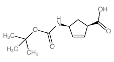 (+)-(1R,4S)-N-Boc-4-aminocyclopent-2-enecarboxylic Acid - Chemical structure and product image