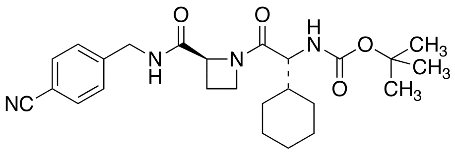 1-[(2R)-N-Boc-2-amino-2-cyclohexylacetyl]-N-(4-cyanobenzyl)-2-L-azetidinecarboxamide - Chemical structure and product image