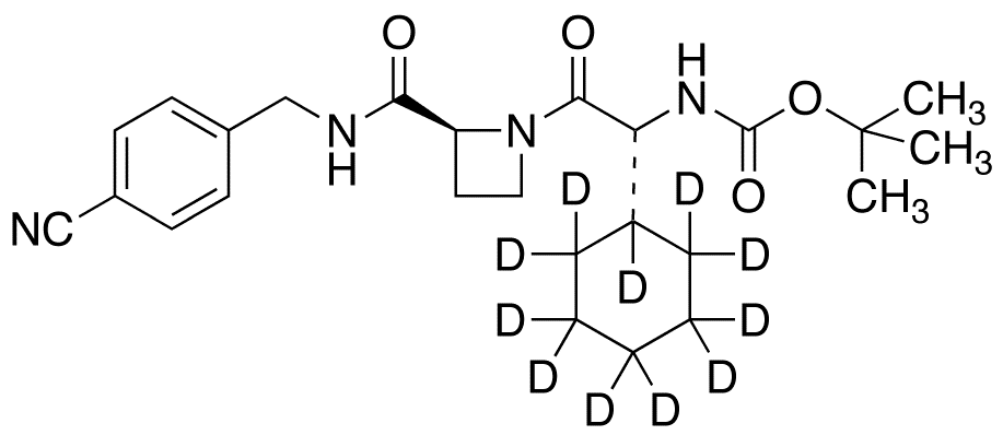 1-[(2R)-N-Boc-2-amino-2-cyclohexylacetyl]-N-(4-cyanobenzyl)-2-L-azetidinecarboxamide-d11 - Chemical structure and product image