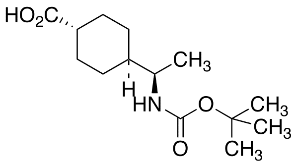 (1R)-trans-4-[N-Boc-1-aminoethyl]cyclohexanecarboxylic Acid (~90% R) - Chemical structure and product image