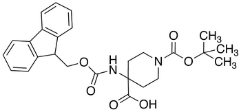 N-Boc-amino-(4-N-Fmoc-piperidinyl)carboxylic Acid - Chemical structure and product image