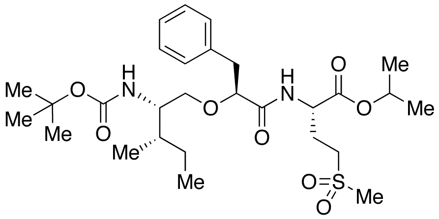 (2S)-[(2S)-t-Boc-amino-(3S)-methyl-1-pentyloxy]-3-phenylpropionyl-methionine Sulfone, Isopropyl Ester - Chemical structure and product image