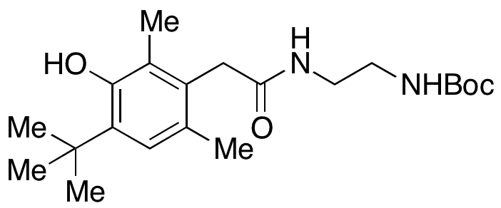 N-Boc-2-aminoethyl 4-tert-Butyl-2,6-dimethyl-3-hydroxyphenylacetamide - Chemical structure and product image