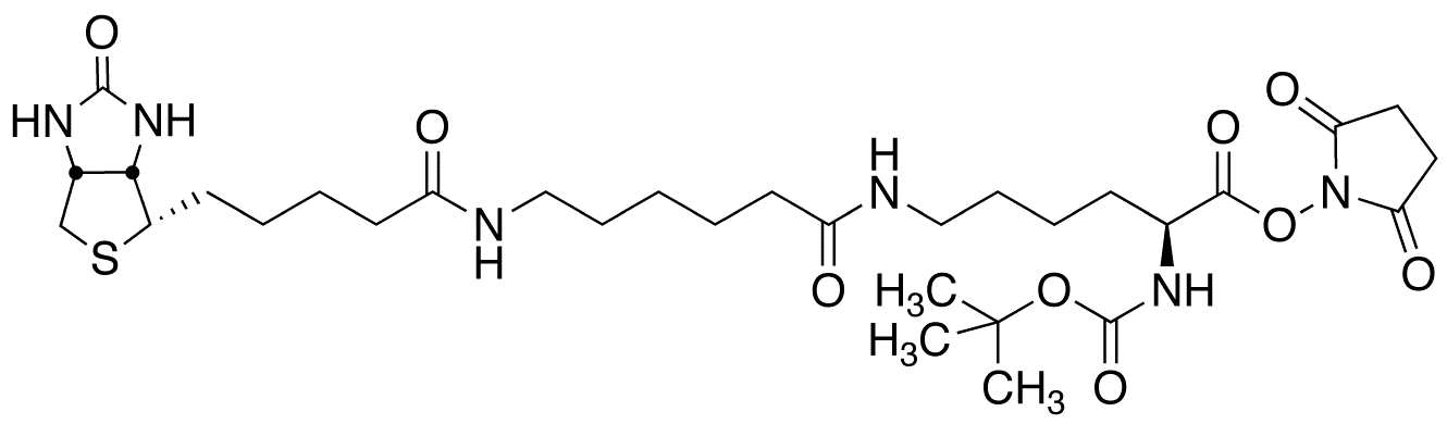N2-t-Boc-N6-(biotinamido-6-N-caproylamido)lysine N-Hydroxysuccinimide Ester - Chemical structure and product image