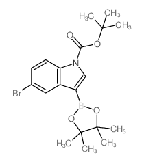 1-Boc-5-bromoindole-3-boronic Acid Pinacol Ester - Chemical structure and product image