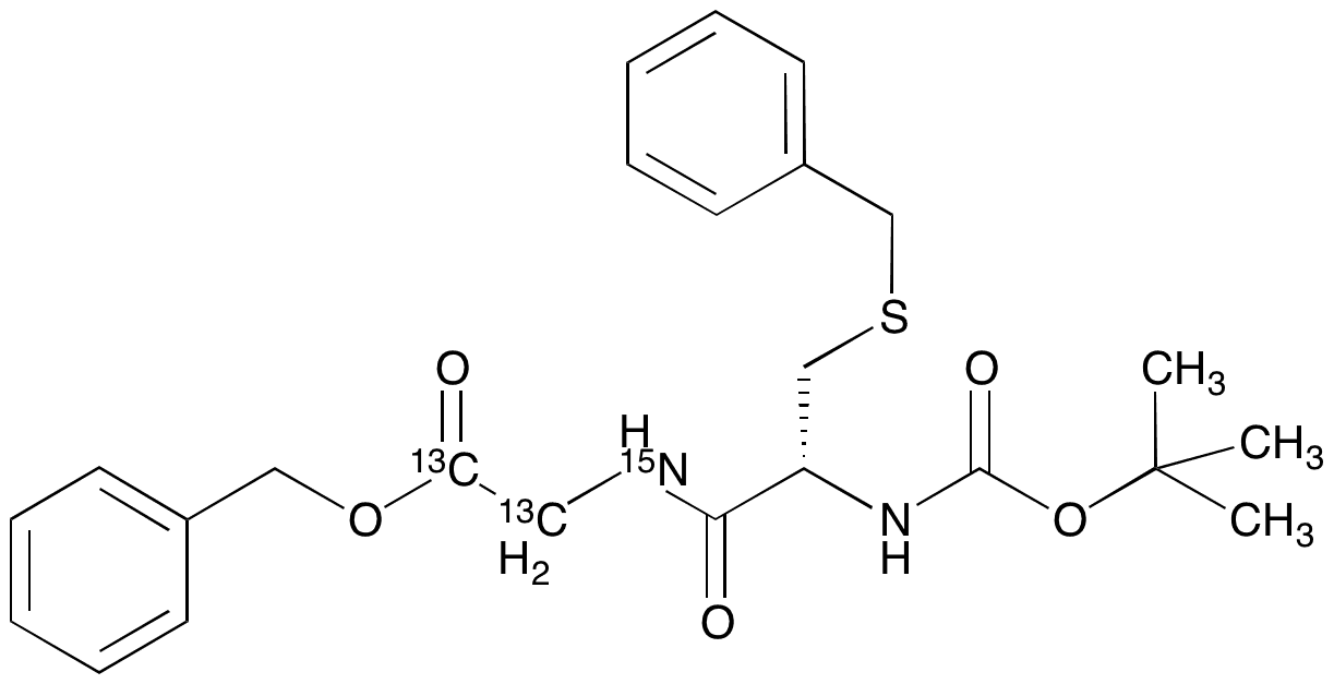 N-Boc-S-Bzl-L-Cys-Gly-OBzl-13C2,15N - Chemical structure and product image