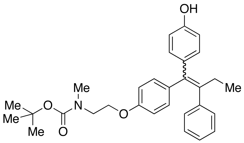 N-Boc-N-desmethyl-4-hydroxy Tamoxifen (E/Z Mixture) - Chemical structure and product image