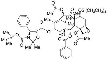 13-{[(3-N-Boc)-2,2-dimethyl-4S-phenyl-1,3-oxazolidin-5R-yl]formyl}-7-O-(triethylsilyl) Baccatin III - Chemical structure and product image