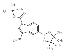N-Boc-3-formyl-5-indoleboronic Acid Pinacol Ester - Chemical structure and product image