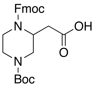 N-4-Boc-N-1-Fmoc-2-piperazine Acetic Acid - Chemical structure and product image