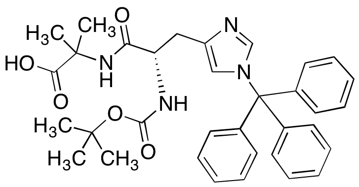 Boc-His(Trt)-Aib-OH - Chemical structure and product image
