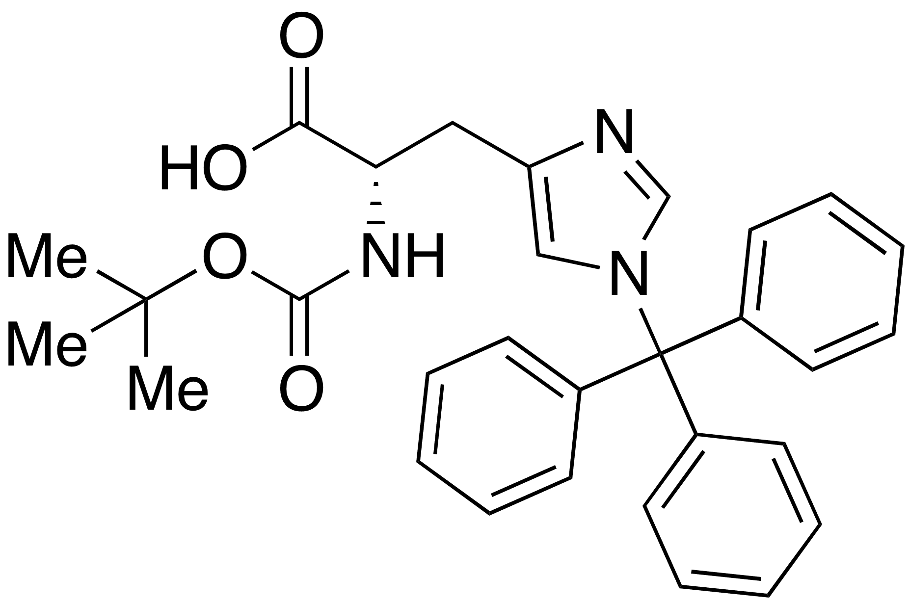 Boc-His(Trt)-OH - Chemical structure and product image