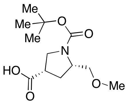 (3S,5S)-1-Boc-5-(methoxymethyl)pyrrolidine-3-carboxylic Acid - Chemical structure and product image