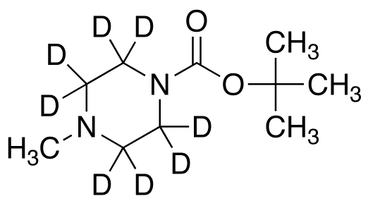 4-Methyl-1-(piperazine-d8)-carboxylic Acid 1,1-Dimethylethyl Ester; 1-Methyl-4-(tert-butoxycarbonyl)piperazine-d8; 4-Methyl-(piperazine-d8)-1-carboxylic Acid tert-Butyl Ester; - Chemical structure and product image