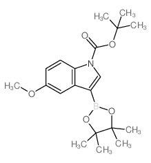 1-Boc-5-Methoxyindole-3-boronic acid, pinacol ester - Chemical structure and product image