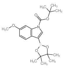 1-Boc-6-Methoxyindole-3-boronic acid, pinacol ester - Chemical structure and product image