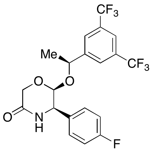 (5R,6S)-6-[(1S)-1-[3,5-Bis(trifluoromethyl)phenyl]ethoxy]-5-(4-fluorophenyl)-3-morpholinone - Chemical structure and product image