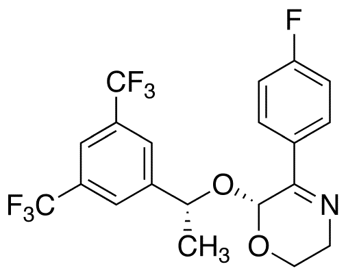 (2R)-2-[(1R)-1-[3,5-Bis(trifluoromethyl)phenyl]ethoxy]-3-(4-fluorophenyl)-5,6-dihydro-2H-1,4-oxazine - Chemical structure and product image