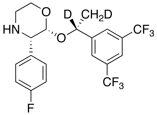 2-(R)-[1-(R)-(3,5-Bis(trifluoromethyl)phenyl)ethoxy]-3-(S)-fluorophenylmorpholine-d2[Aprepitant-M2-d2] - Chemical structure and product image