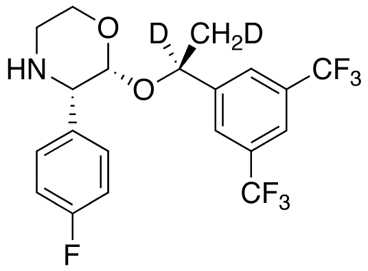 2-(R)-[1-(S)-(3,5-Bis(trifluoromethyl)phenyl)ethoxy]-3-(S)-fluorophenylmorpholine-d2 - Chemical structure and product image