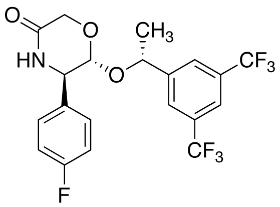(5R,6R)-6-[(1R)-1-[3,5-Bis(trifluoromethyl)phenyl]ethoxy]-5-(4-fluorophenyl)-3-morpholinone - Chemical structure and product image