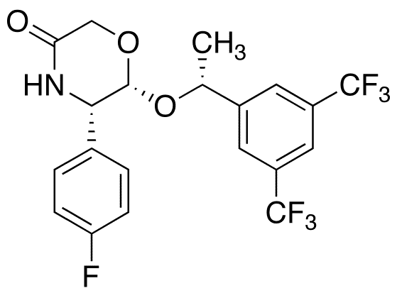 (5S,6R)-6-[(1R)-1-[3,5-Bis(trifluoromethyl)phenyl]ethoxy]-5-(4-fluorophenyl)-3-morpholinone[Aprepitant-M3] - Chemical structure and product image