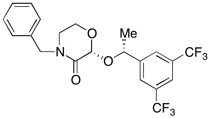 (2R)-2-[(1R)-1-[3,5-Bis(trifluoromethyl)phenyl]ethoxy]-4-(phenylmethyl)-3-morpholinone - Chemical structure and product image