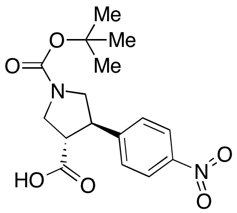 Boc-â€‹(Â±)â€‹-â€‹trans-â€‹4-â€‹(4-â€‹nitrophenyl)â€‹pyrrolidine-â€‹3-â€‹carboxylic Acid - Chemical structure and product image