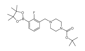 3-(4-Boc-Piperazinomethyl)-2-fluorophenylboronic acid, pinacol ester - Chemical structure and product image