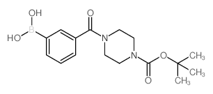 3-(4-(BOC-Piperazine-1-carbonyl)phenylboronic acid - Chemical structure and product image